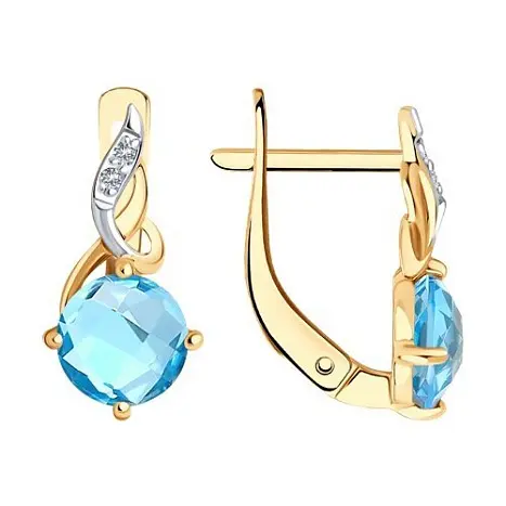 Серьги с английским замком из красного золота