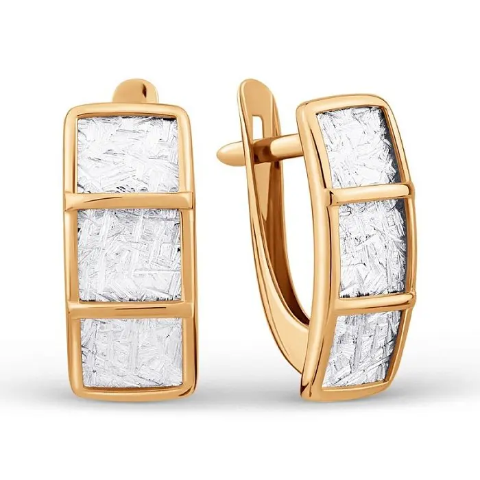 Серьги с английским замком из комбинированного золота