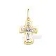 Подвеска крест из комбинированного золота