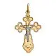 Подвеска крест из комбинированного золота