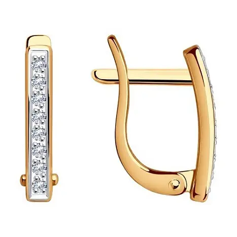 Серьги детские из красного золота