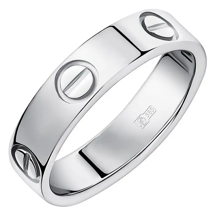 Кольцо декоративное из белого золота