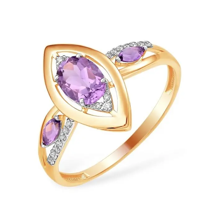 Кольцо декоративное из красного золота