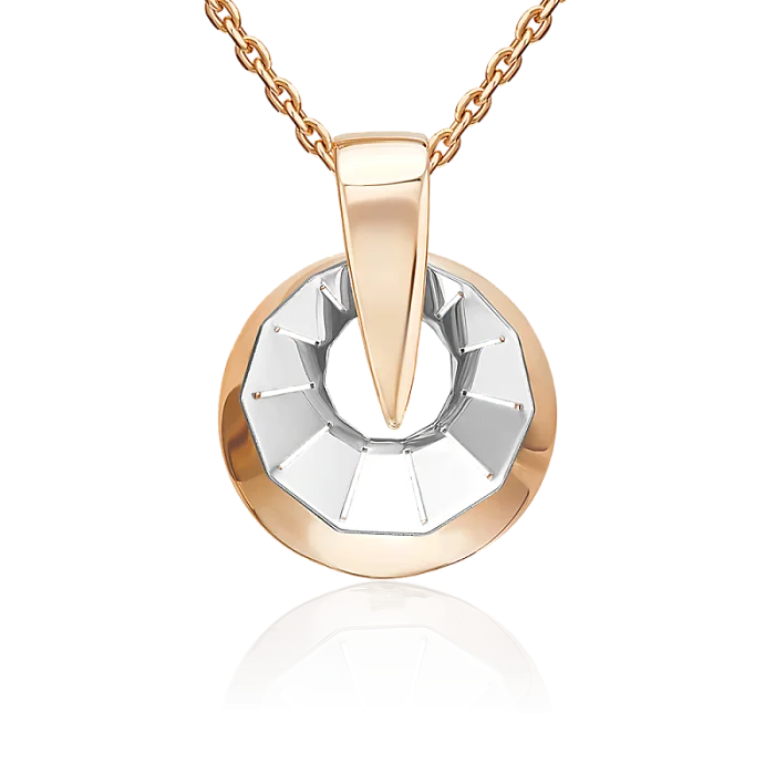 Подвеска бегунок из комбинированного золота