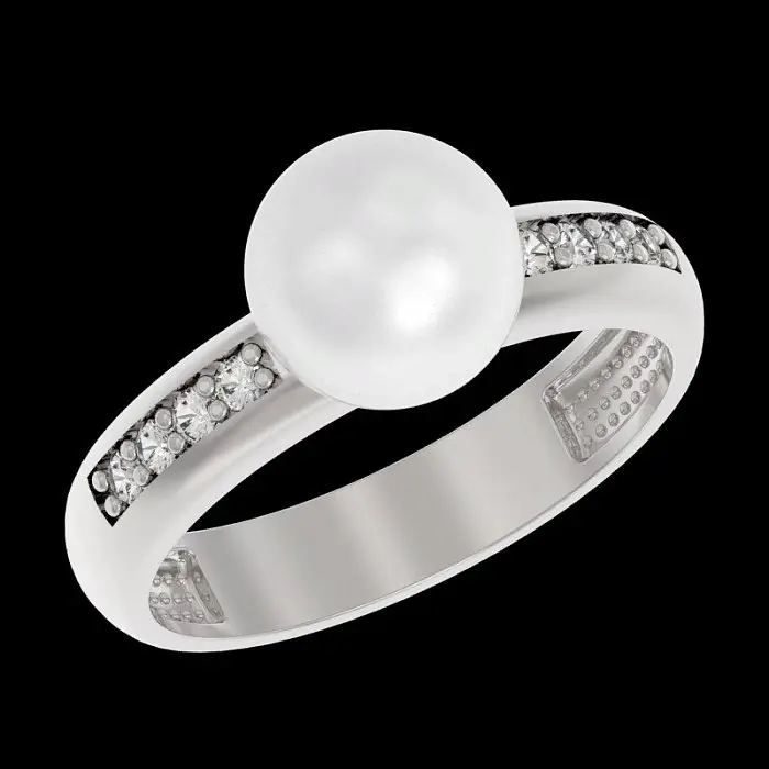 Кольцо декоративное из серебра вид 1