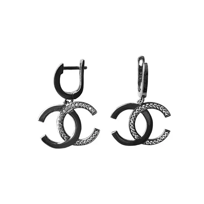 Серьги подвесные из серебра
