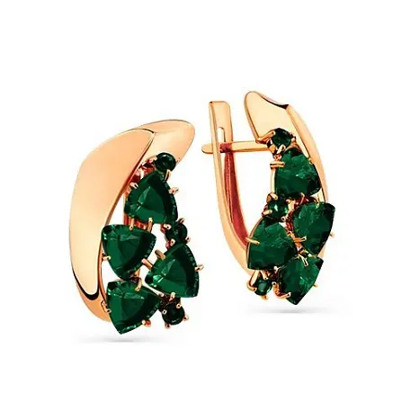 Серьги с английским замком из красного золота