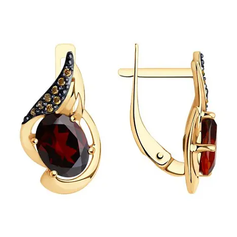 Серьги с английским замком из красного золота