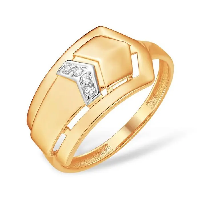 Кольцо декоративное из красного золота