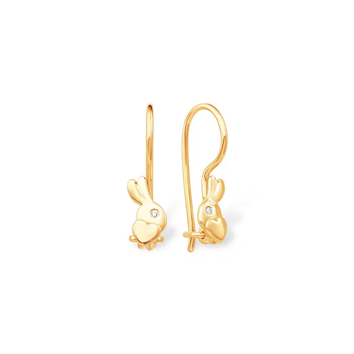 Серьги детские из красного золота