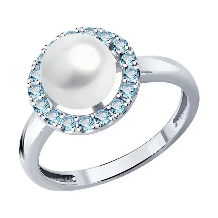 Кольцо декоративное из белого золота