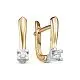 Серьги с английским замком из комбинированного золота