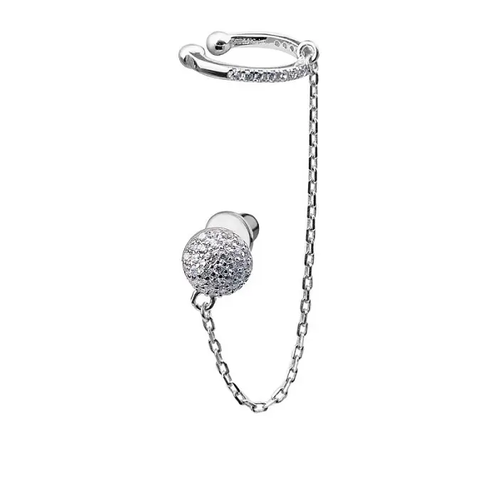 Серьги каффы из серебра