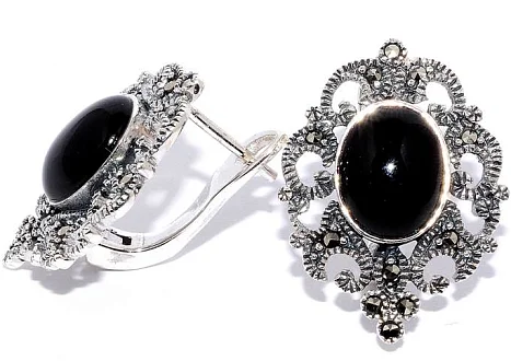 Серьги с английским замком из серебра