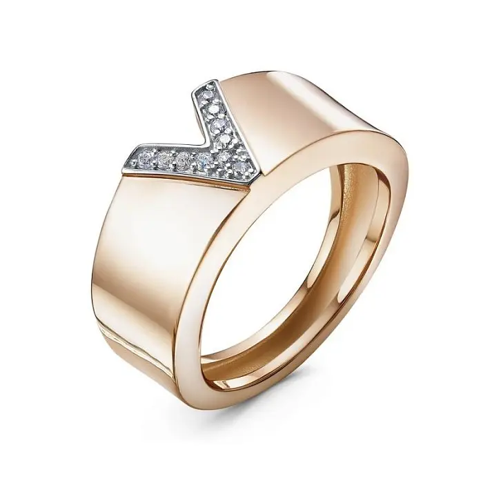 Кольцо декоративное из красного золота