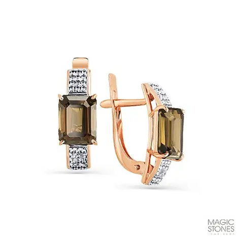 Серьги с английским замком из красного золота