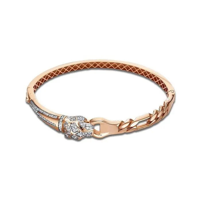 Браслет жесткий из красного золота