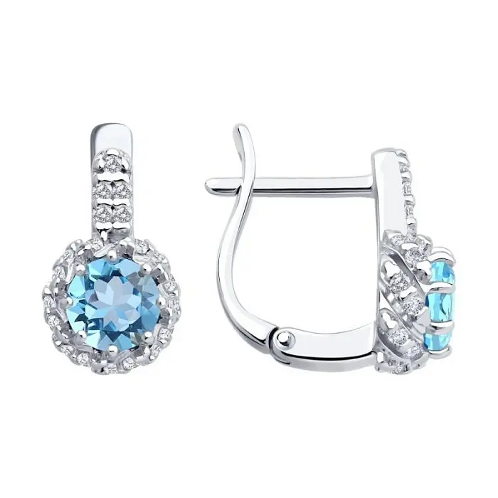 Серьги с английским замком из серебра