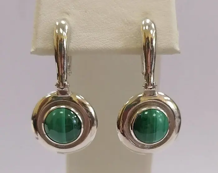 Серьги подвесные из серебра