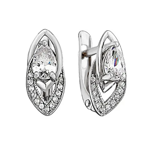 Серьги с английским замком из серебра