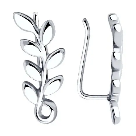 Серьги зажимы из серебра