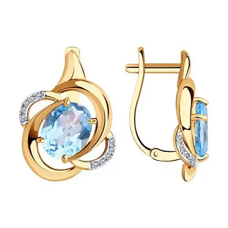 Серьги с английским замком из красного золота