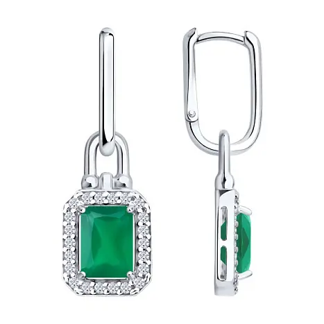 Серьги подвесные из серебра