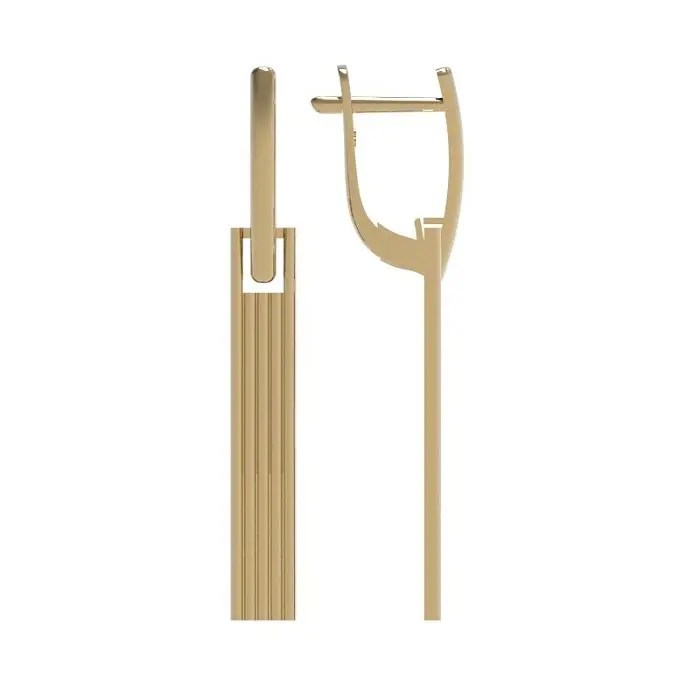 Серьги подвесные из красного золота