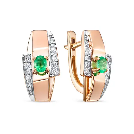 Серьги с английским замком из красного золота