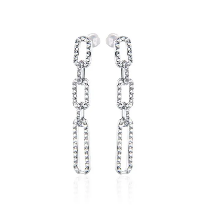 Серьги подвесные из серебра