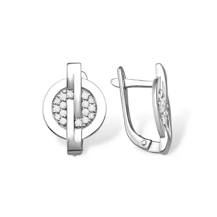 Серьги с английским замком из серебра