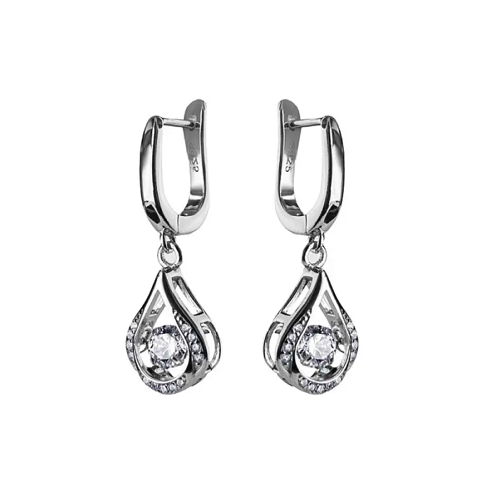 Серьги подвесные из серебра