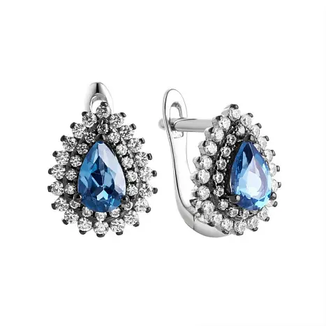 Серьги с английским замком из серебра