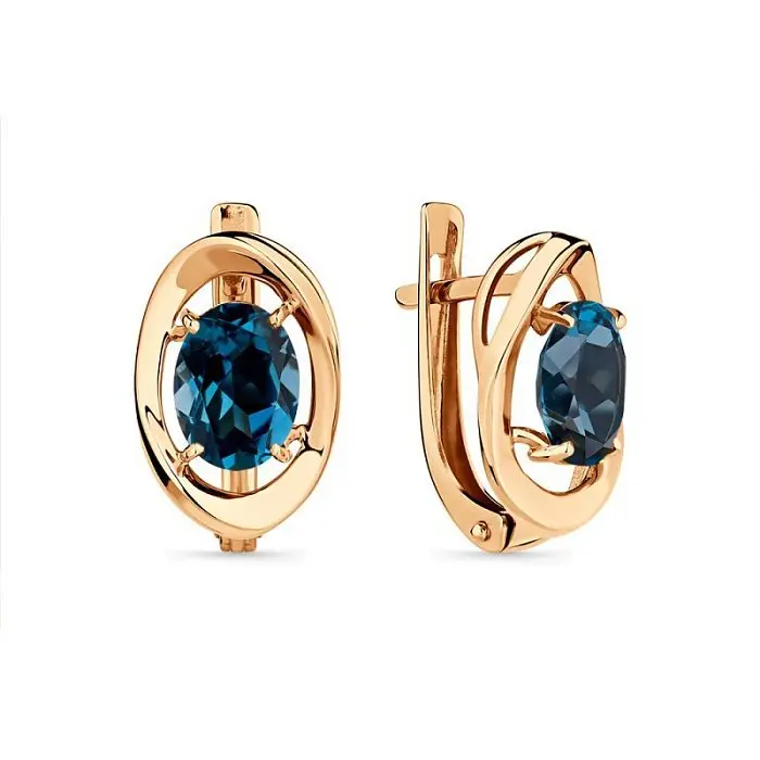 Серьги с английским замком из красного золота