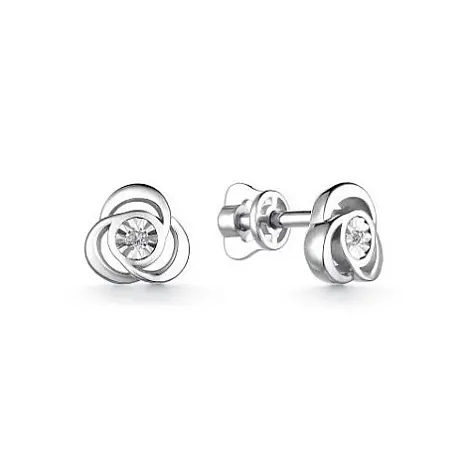 Серьги пуссеты из серебра