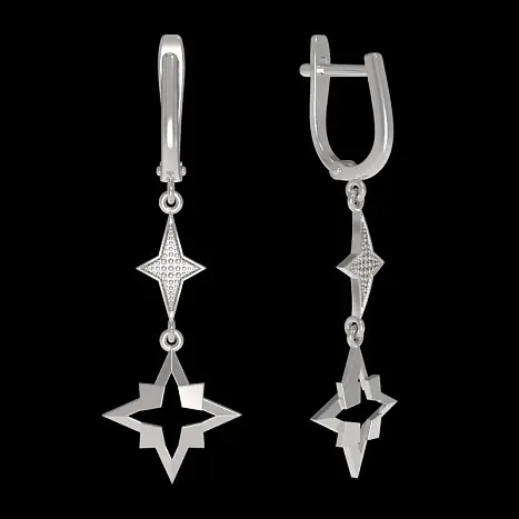 Серьги подвесные из серебра