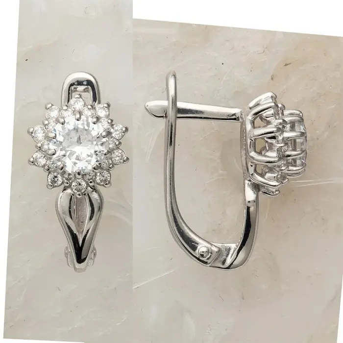 Серьги с английским замком из серебра