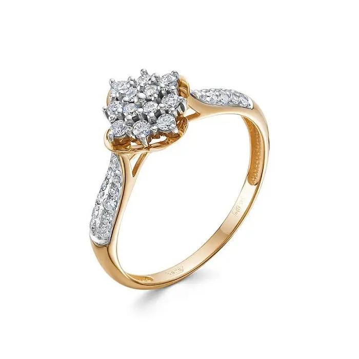 Кольцо декоративное из комбинированного золота