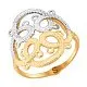 Кольцо декоративное из комбинированного золота