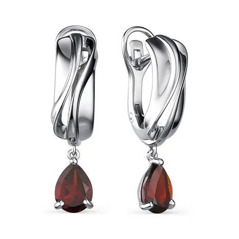 Серьги подвесные из серебра