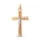 Подвеска крест из комбинированного золота