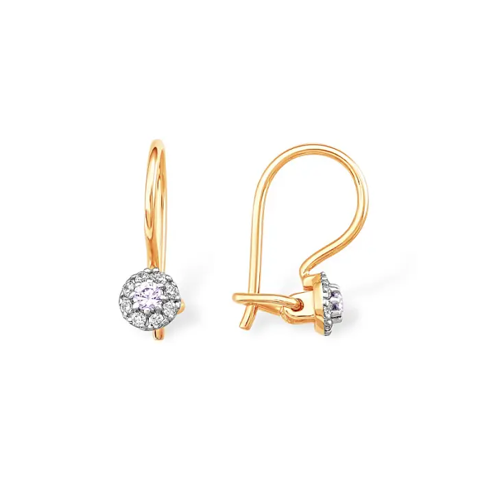 Серьги детские из красного золота