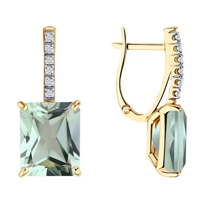 Серьги с английским замком из красного золота