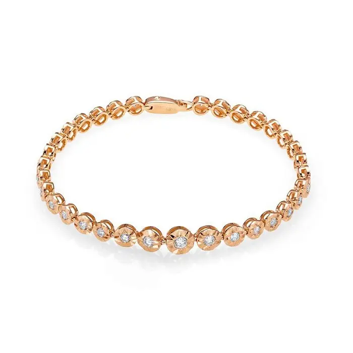 Браслет декоративный из красного золота с бриллиантами