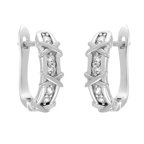 Серьги с английским замком из серебра