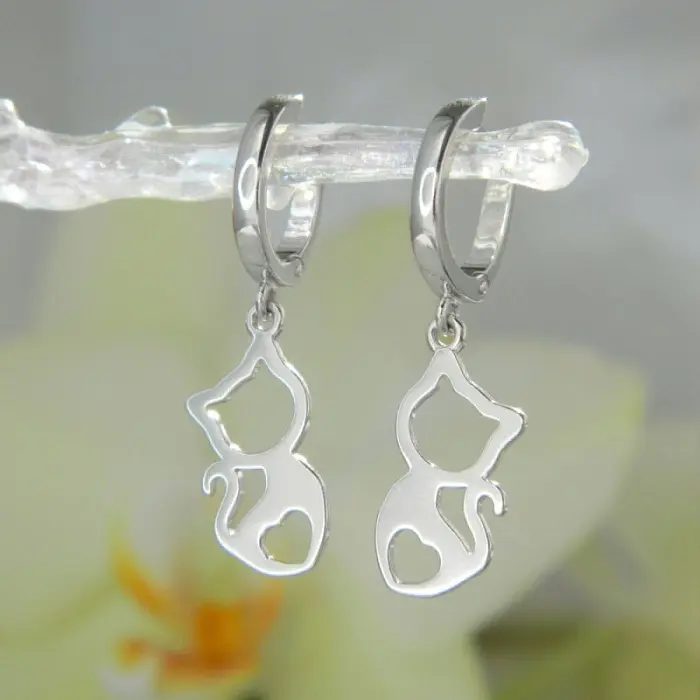 Серьги подвесные из серебра