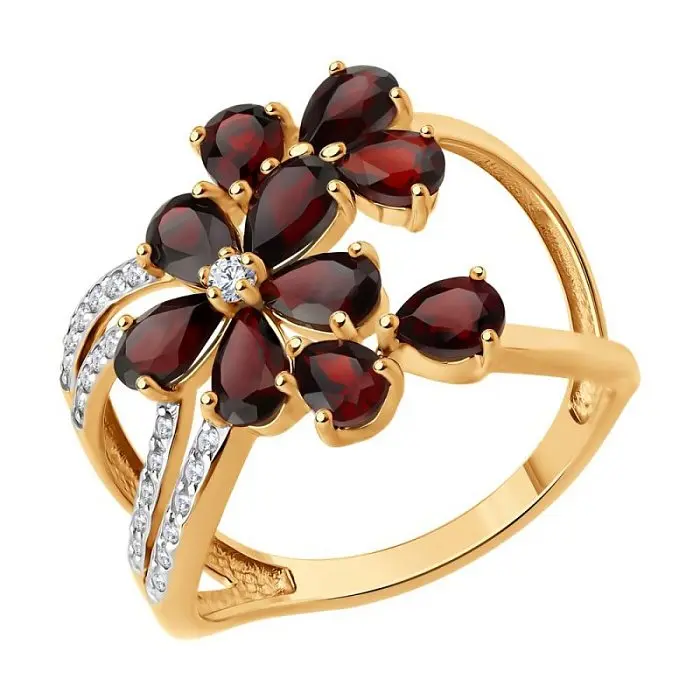 Кольцо декоративное из красного золота