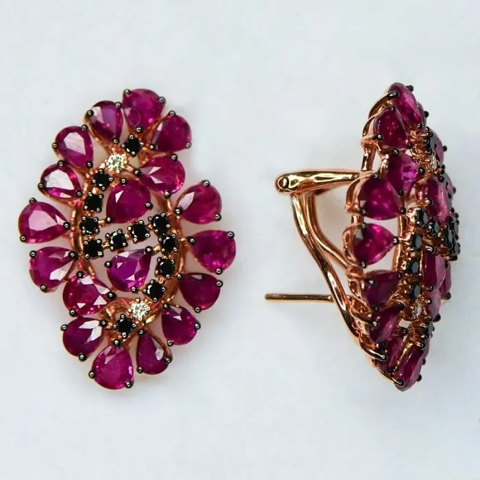 Серьги с английским замком из красного золота