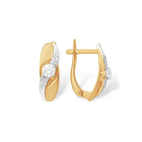 Серьги с английским замком из красного золота