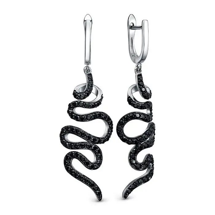 Серьги подвесные из серебра